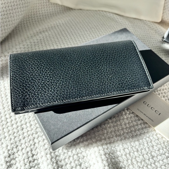 Black slim authentic Gucci leather wallet with 11 card slot holder - Picture 7 of 9